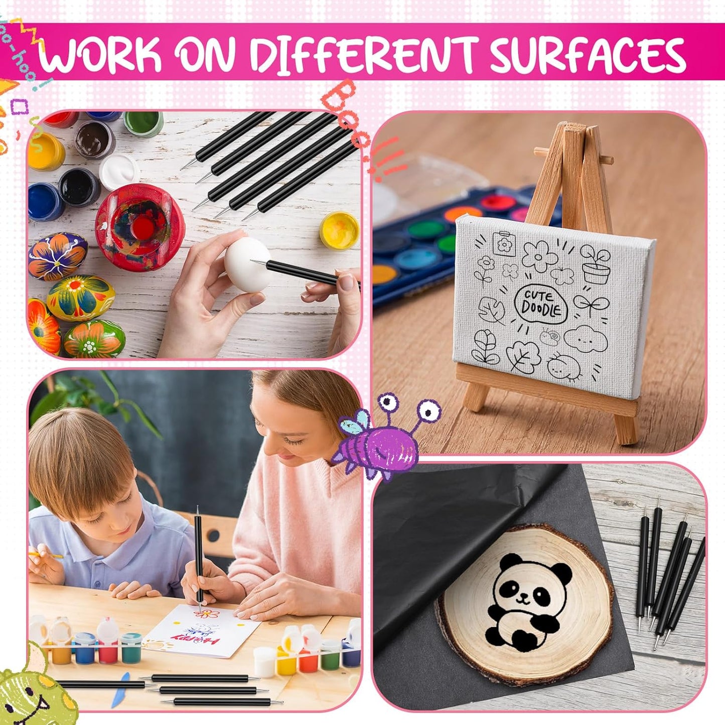 Ashmacdo 30 Pcs Dotting Tools for Painting,Ball Embossing Stylus for Transfer Paper,Tracing Tools for Drawing, Embossing Tools for Paper, Art Dotting Tools for Nail Art