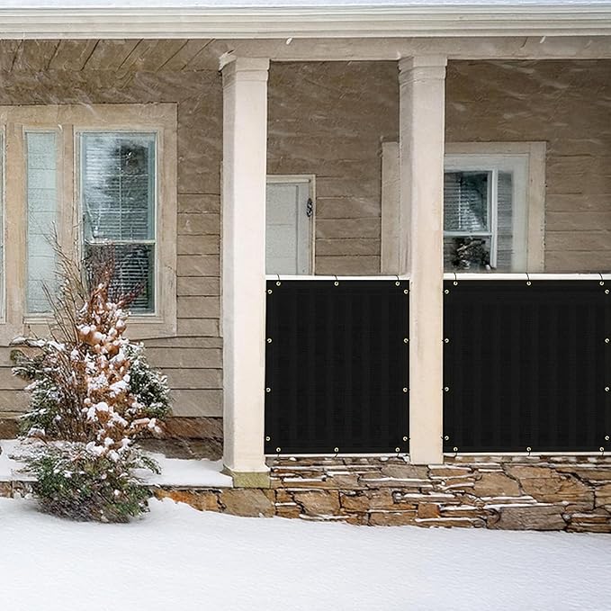 UPGRADE Privacy Fence Screen 6'x60' Black Outdoor 90% Visibility Blockage 170 GSM Mesh Shade Cover Panels for Backyard,Balcony,Home Decoration with Zip Ties,Customized Avaliable