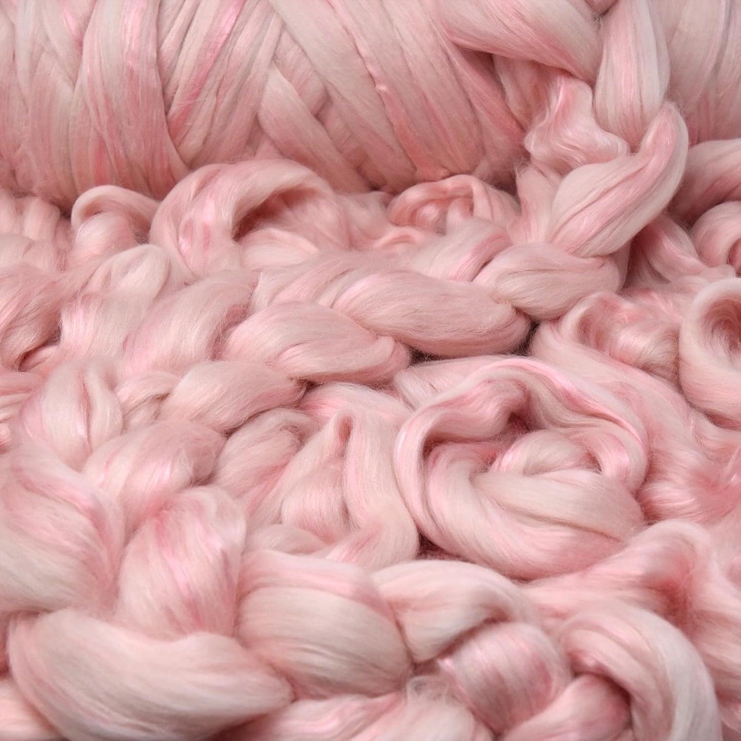 Merino Silk Luxe Tonal Designer Blend. Superfine Merino, Mulberry Silk, Tussah Silk. Top Roving for Spinning or Felting. Fleur de Rose 4oz