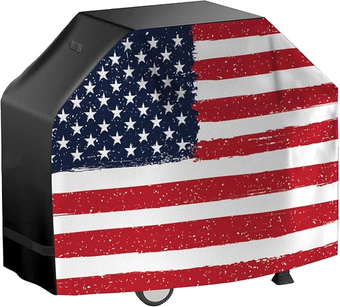 Grill Cover for Outdoor Grill, BBQ Grill Covers for Outside, Grill Cover 55 Inch, BBQ Covers Waterproof Heavy Duty Waterproof,Small to Large Durable and Convenient Universal Grill Covers-US Flag