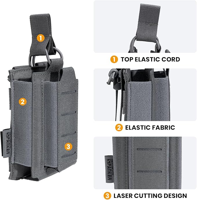 EXCELLENT ELITE SPANKER Tactical Open-Top Single/Double/Triple Molle Mag Pouch for Pistol Mag Pouch Tactical Bag Accessories Holder