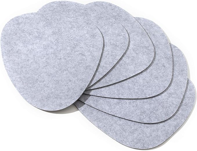 Chillify Table Coaster Set of 6 | Non-Slip, Heat-Resistant, Washable Placemats | Suitable for Outdoor Use | Light Gray, Oval