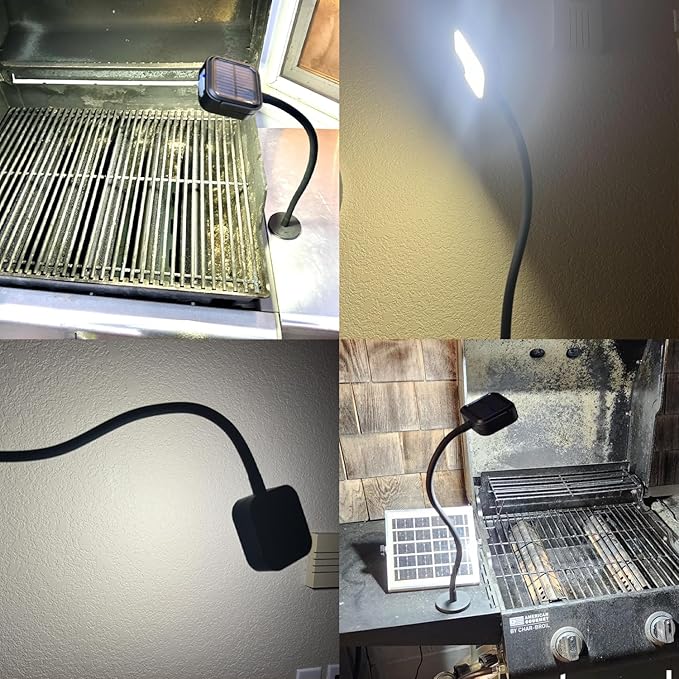 Rechargeable Grill Lights, Wider Illumination Magnetic BBQ Lights, Super Bright 24 LED Grill Lighting, Flexible Gooseneck BBQ Light Solar Barbecue Accessories for Blackstone Weber Traeger Pit Boss