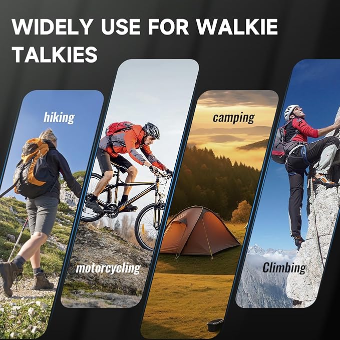 Rechargeable Walkie Talkies Long Range for Adults, Walky Talky VOX with 22 FRS Channels, 99 Privacy Codes Two Way Radio,1200mAh Li-ion Battery, for Camping Hiking Emergency (2 Pack Colorful)