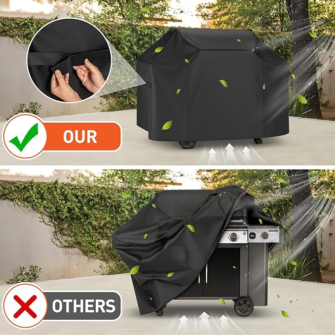 Arcedo Grill Cover 65 Inch Compatible with Weber Genesis II 400 Series and LX 400 Series Gas Grill, Waterproof Heavy Duty Outdoor 4 Burner Fade Resistant BBQ Cover, Compared to 7131