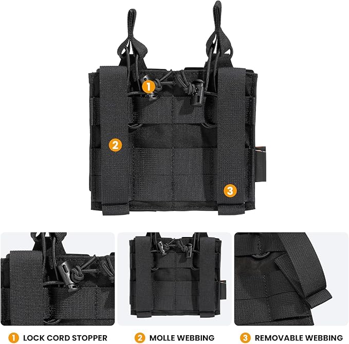 EXCELLENT ELITE SPANKER Tactical Open-Top Single/Double/Triple Molle Mag Pouch for Pistol Mag Pouch Tactical Bag Accessories Holder
