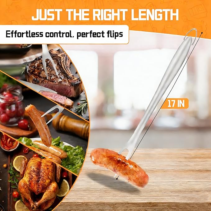 9Pcs Heavy Duty Stainless Steel Grill Accessories, Professional Barbecue Accessories BBQ Grill Tools Set with Portable Bag, Grilling Gifts for Men Dad Him,BBQ Utensils for Backyard Outdoor Camping