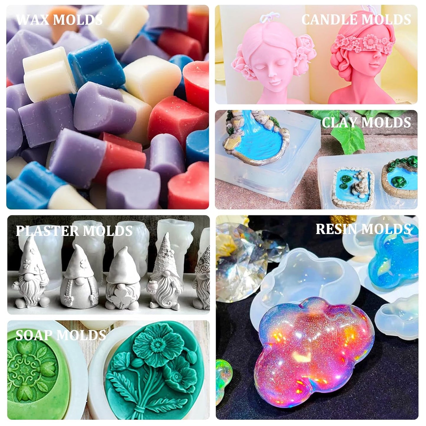 Silicone Mold Making Kit - 46oz Translucent 15A Liquid Silicone Rubber 1:1 Mixing Ratio for Mold Making, Fast Curing DIY Molding Kit for Resin Casting, Candle Molds, Soap Molds, Craft (3 Colors)