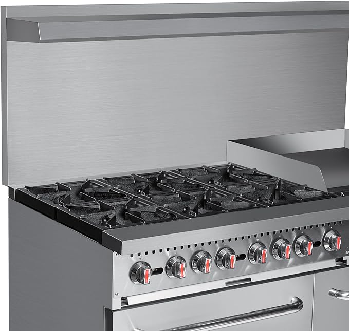 KoolMore 60 in. 6 Burner Commercial Natural Gas Range with 24 in. Griddle (KM-CRG60-NG)
