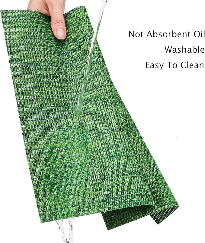 Myir JUN Table Runner, Vinyl Table Runner Indoor Arbitrarily Cropped Runner for Table Heatproof for Home Party (Dark Green, 12 x 94 inch)