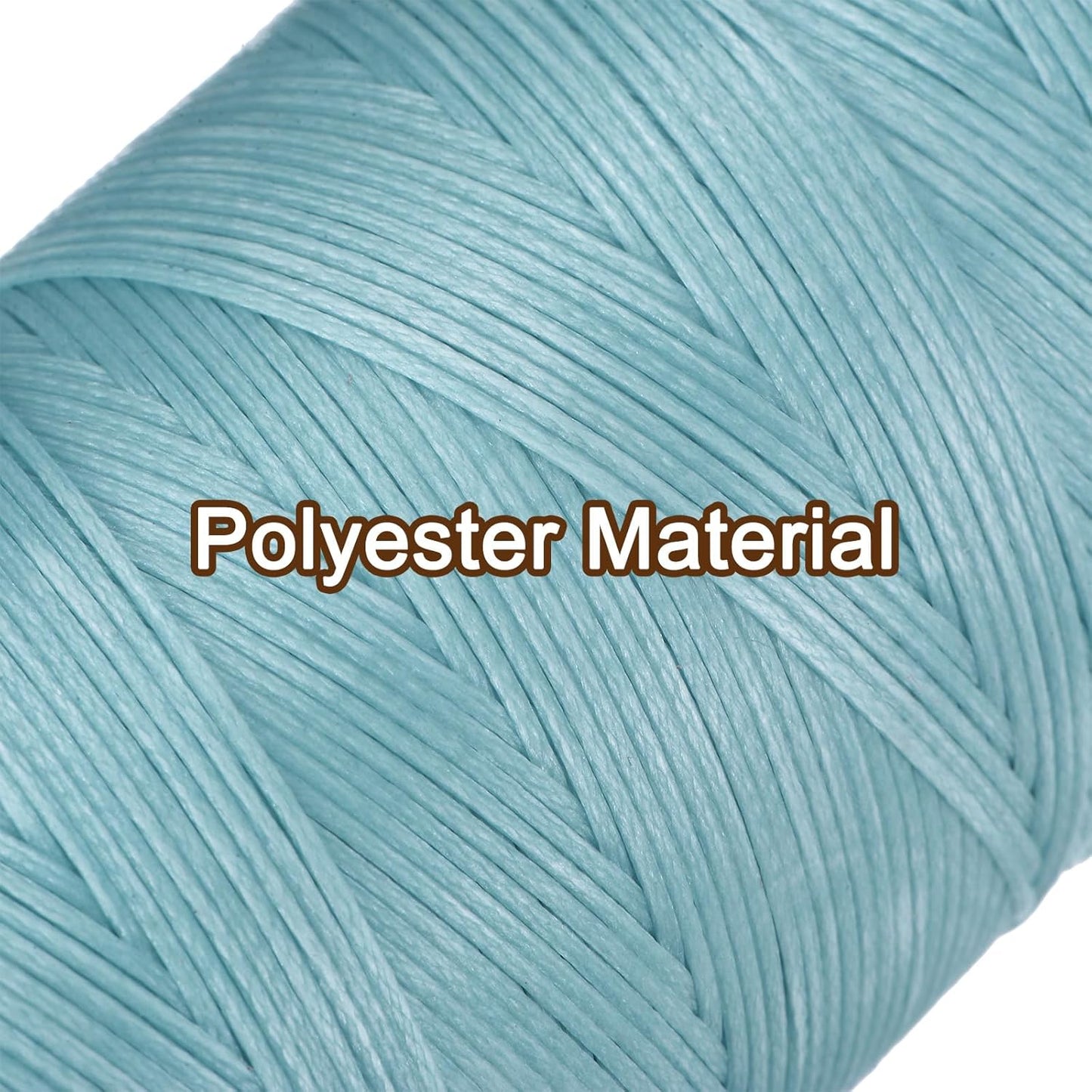 uxcell Leather Sewing Waxed Thread, 284 Yards / 260m 0.8mm 150D Flat Polyester All-Purpose Threads for Leather Crafts, Bookbinding, Slate Blue