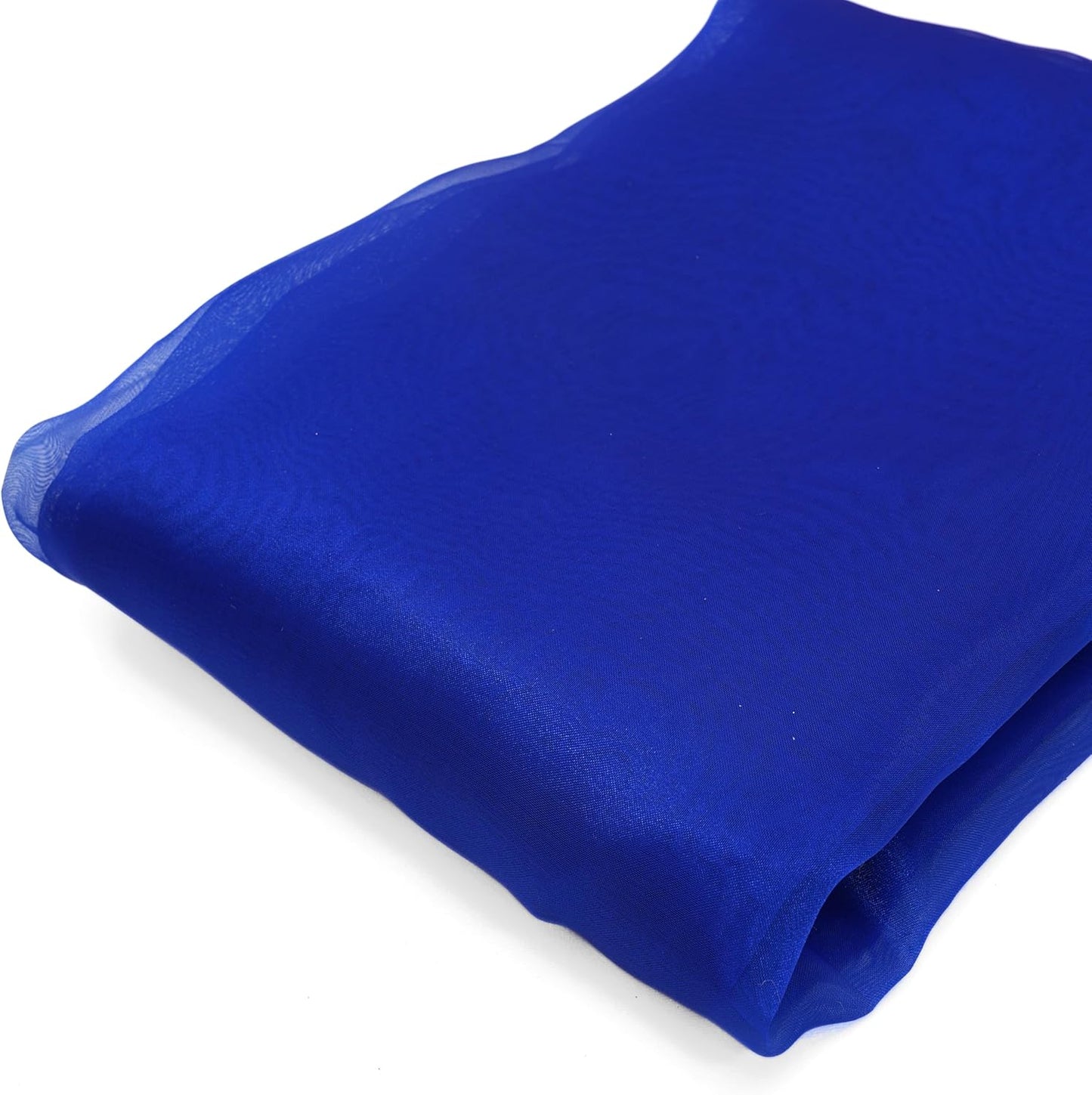 Organza Fabric 5 Yard Bridal Solid Sheer Organza Fabric Bolt for Wedding Dress, Fashion, Crafts, Decorations Silky Shiny Organza 44" - (5 Yard, Royal Blue)