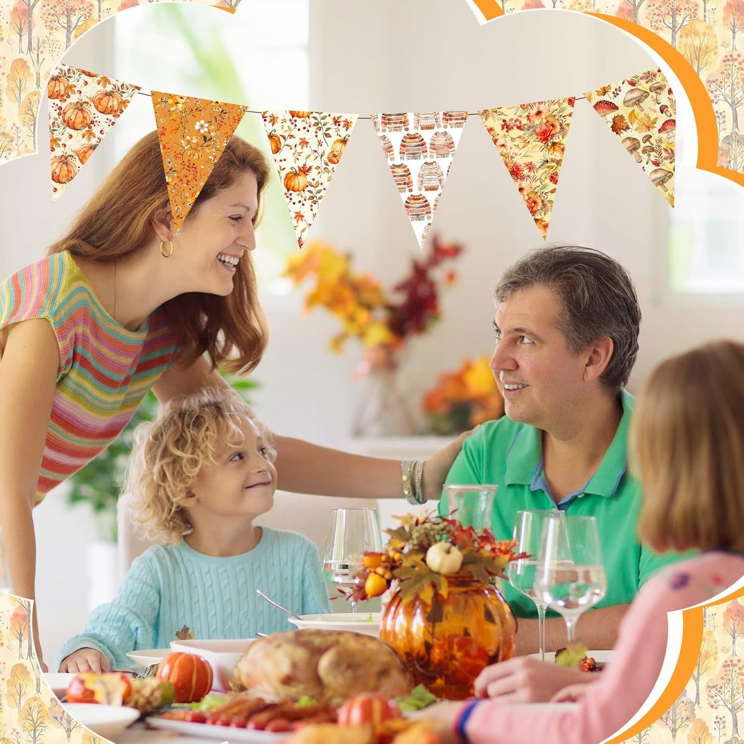 Ganeen 60 Pcs 10 x 10 Inch Fall Quilting Fabric Squares Thanksgiving Fat Patchwork Precut Strips Retro Pumpkin Maple Leaf Bundles for Harvest Autumn Holiday DIY Craft Sewing Quilt Material Handmade