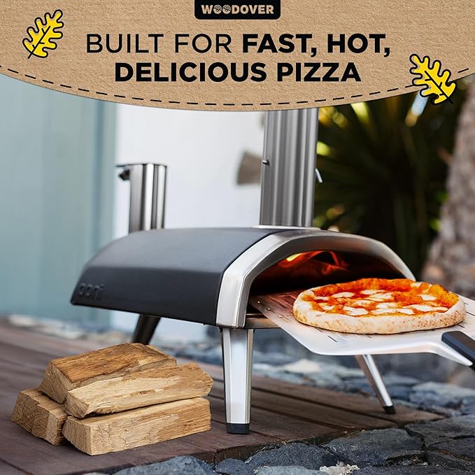 Pizza Oven Wood with Fire Starters - Fast-Lighting, Low Smoke 12 lbs White Oak Kiln-Dried 6 Inch Logs for Ooni, Gozney & Solo Stove, Clean-Burning Firewood for Wood-Fired Pizza - Approx 800 cub.in.
