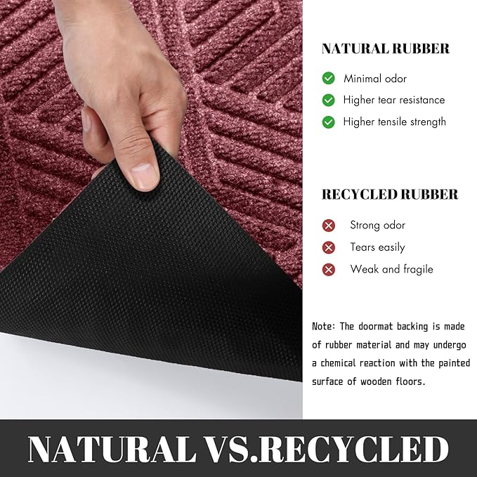 Yimobra Outdoor Indoor Runner Mat 72x24, All-Season Waterproof Entrance Mat for Front Door with Drainage Holes, Heavy Duty Non-Slip Doormat for Garage Patio Entryway, Red