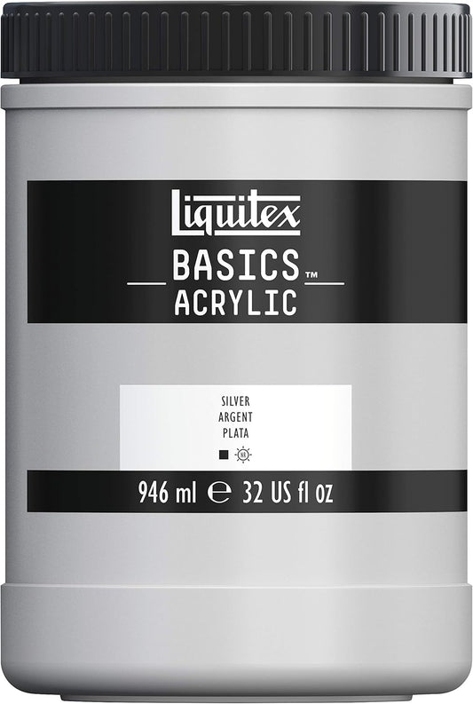 Liquitex BASICS Acrylic Paint, 946ml (32-oz) Jar, Silver