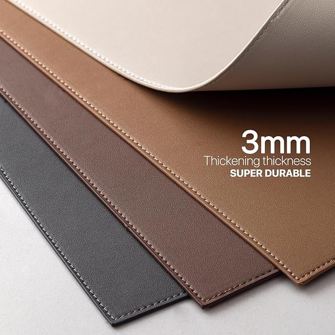 Faux Leather Placemats Set of 8 Vinyl Washable Wipeable Table Mats for Kitchen Dining Table Heat Resistant Waterproof Modern Indoor/Outdoor Placemats Non-Slip Easy Clean Place Mats-Cream White