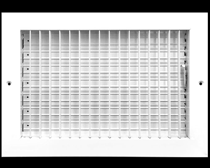 HVAC Premium 12"w X 8"h Adjustable AIR Supply Diffuser - HVAC Vent Cover Sidewall or Ceiling - Grille Register - High Airflow - White [Outer Dimensions: 13.875"w X 10"h]