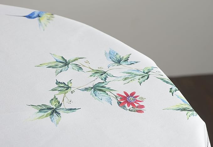 Maison d' Hermine Table Cloth Round Table 100% Cotton 69 Inches Tablecloth Reusable Decorative Everyday Use for Dining Room, Farmhouse, Home, Party, Festive & Wedding Spring Summer - Tropiques