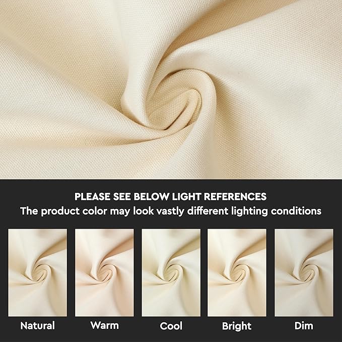 Encasa XO Table Runner 13"x72" Long | Cotton Canvas Fabric | Natural Solid Color | Machine Washable & Durable