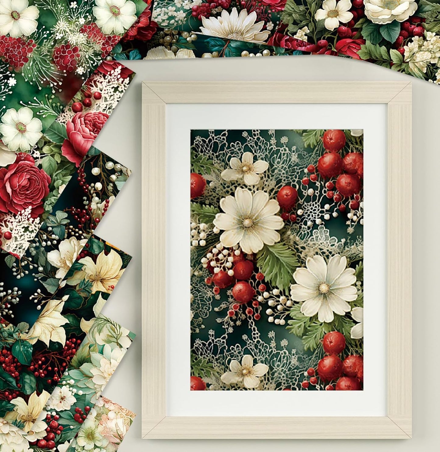 YASMEN Floral Scrapbook Paper Pad - Flower Patterned Cardstock Pads, 6x6 Single-Sided Craft Paper for Card Making, Scrapbooking, Greeting Cards, Junk Journal, Planners, Art Collage - 24 sheets