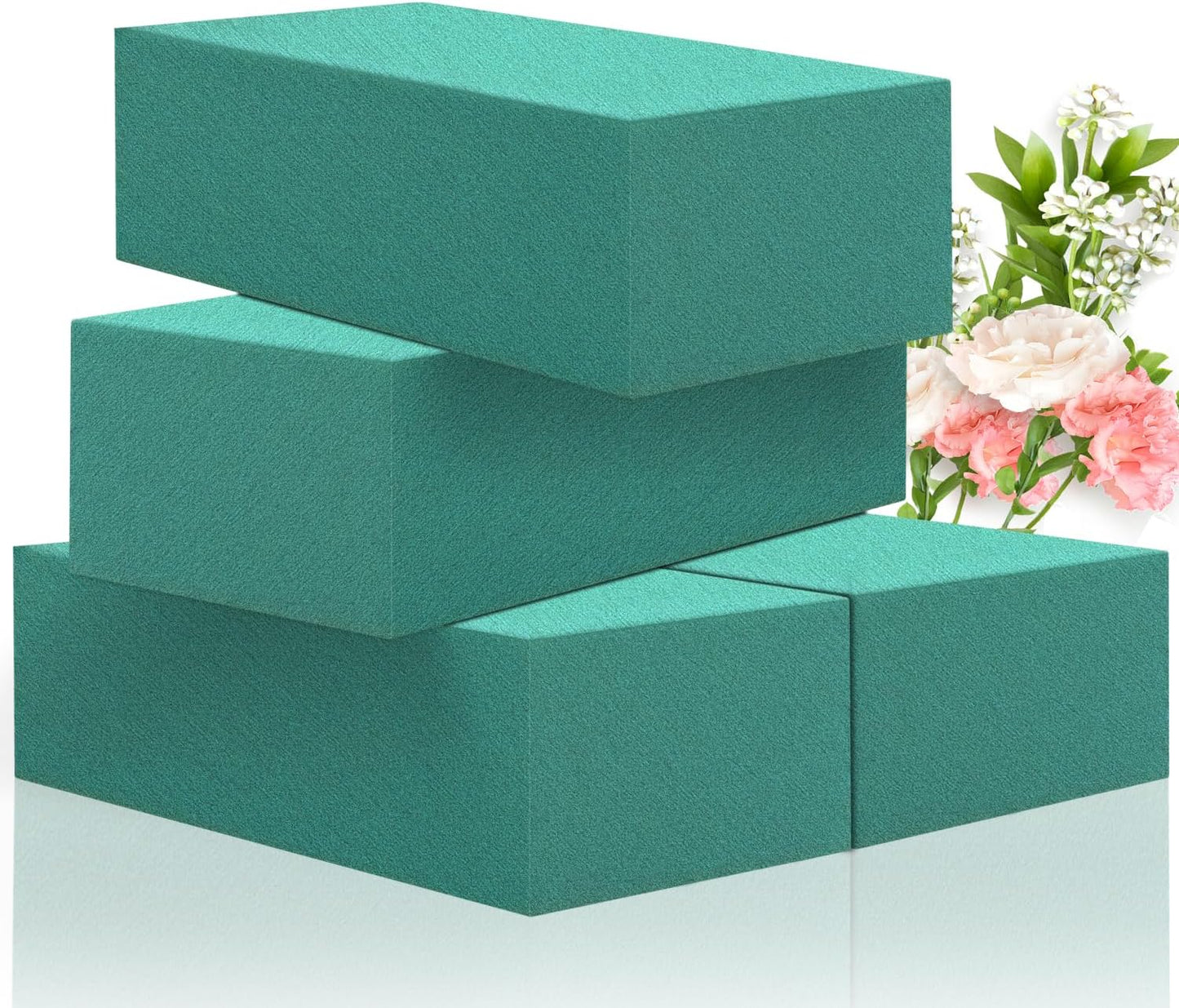 SupKing Floral Foams Blocks 4Pcs (7" L x 3.5" W x 2.1''H) Green Wet Dry Flower Foam Bricks Large Florist Plant Foam for Artificial and Fresh Flower Arrangement