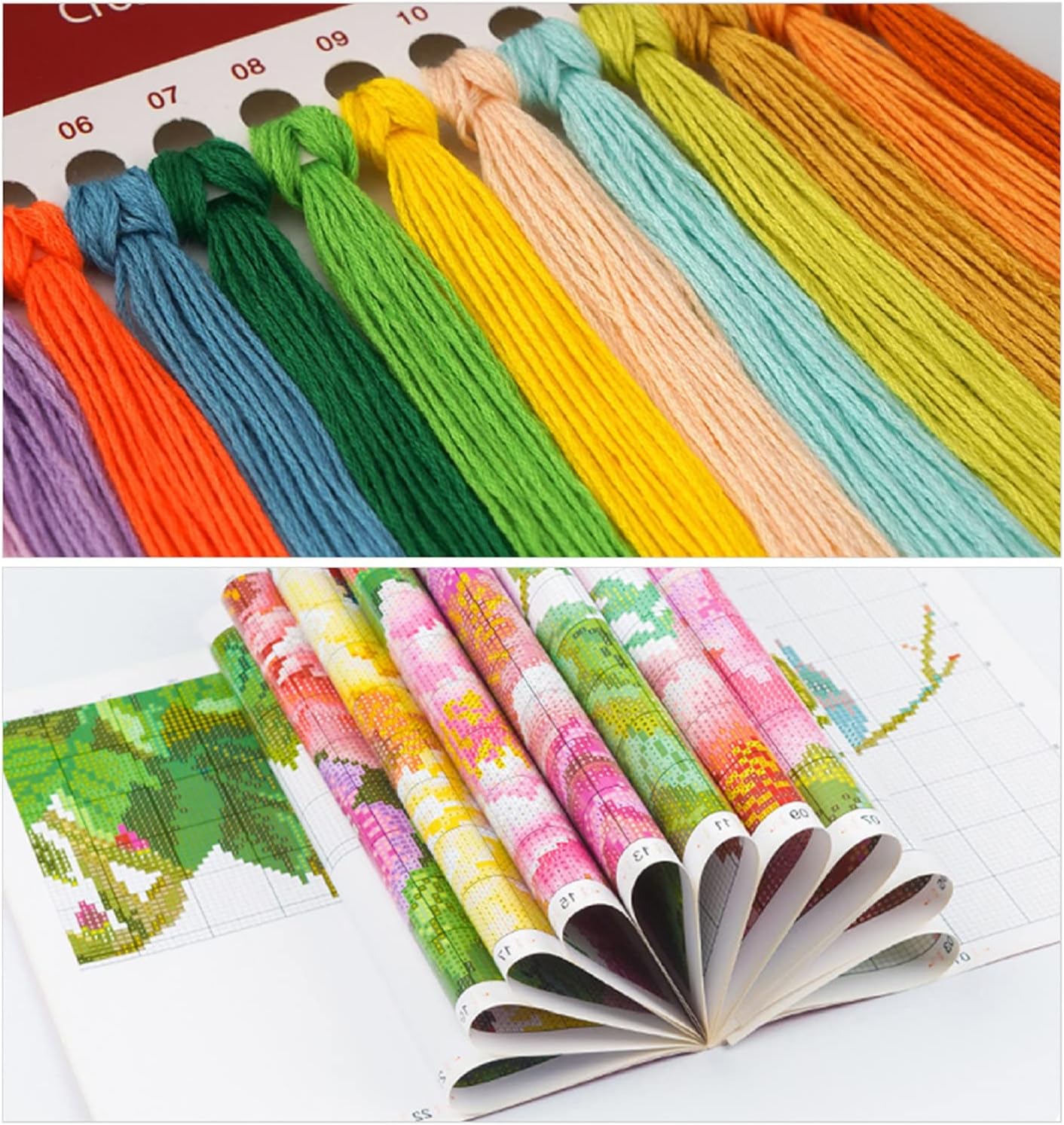 Foxhool Beginners Cross Stitch Kits Stamped Full Range of Embroidery Kits for Adults DIY Cross Stitches kit Embroidery Patterns for Needlepoint kit-Dragon and Castle 17.7x17.7 inch