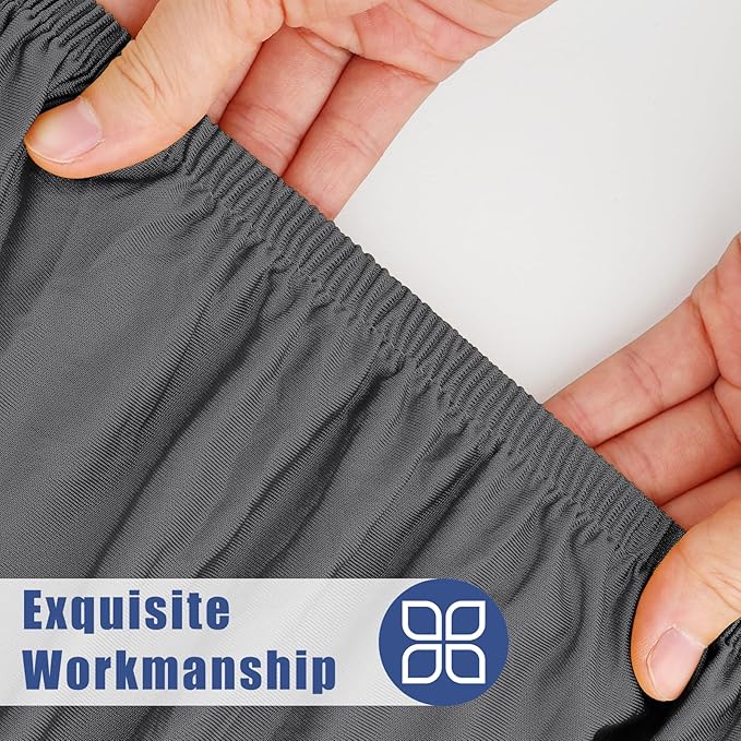 Spandex 4 Foot Rectangle Table Cloth 6 Pack, Elastic Fitted Tablecloths for Picnic, Stretch Washable Patio Table Cover for Outdoor, Camping, Banquet and Parties (Dark Grey, 30"x48")