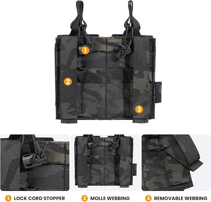 EXCELLENT ELITE SPANKER Tactical Open-Top Single/Double/Triple Molle Mag Pouch for Pistol Mag Pouch Tactical Bag Accessories Holder