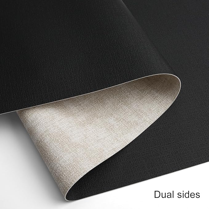 Table Runners 55 Inches Long, Dual-Sided Faux Leather Farmhouse Table Runner Waterproof Non-Slip for Living Room Party Home Decor Holiday Decorations(Cream-White Black, 12 x 55 Inch)
