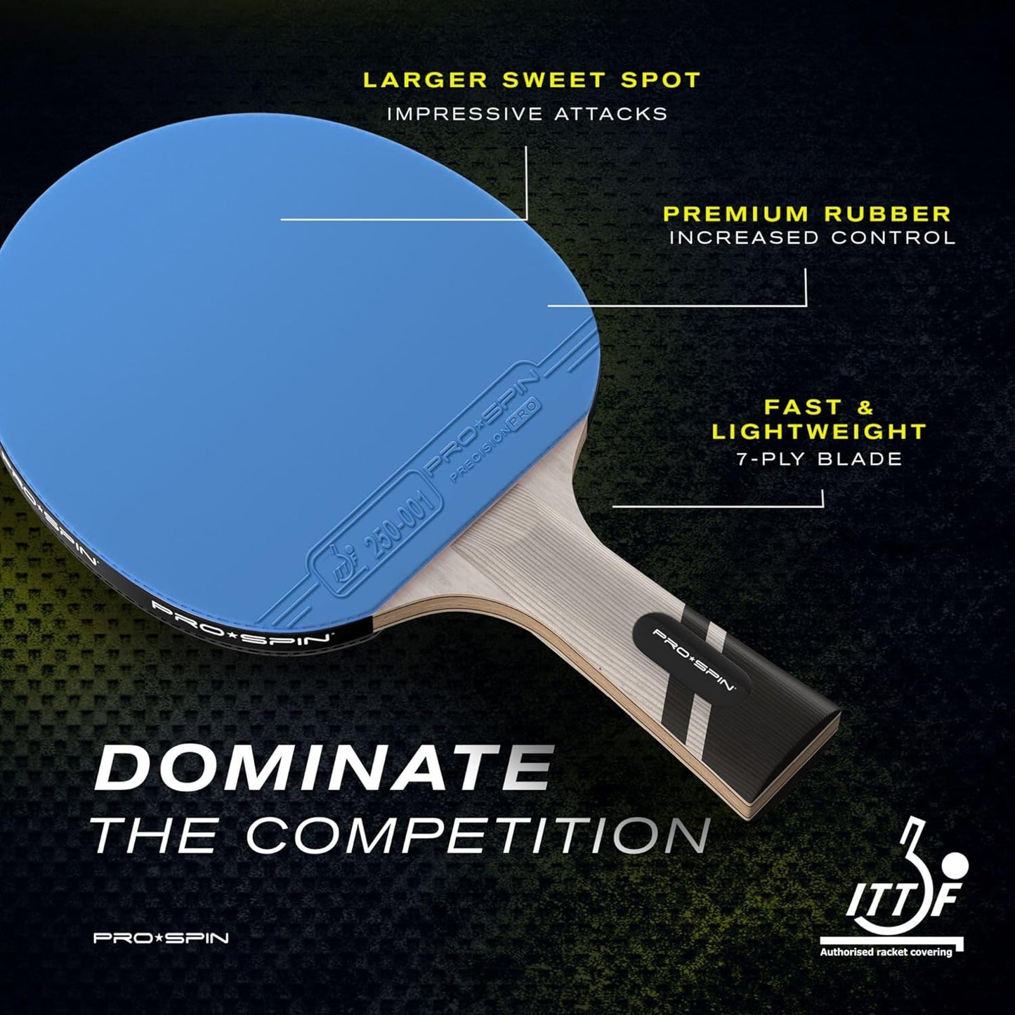 PRO SPIN Ping Pong Paddles - Professional Level Table Tennis Rackets with Carbon Fiber for Superior Control | 7-Ply Blade, Premium Rubber, 2.0mm Sponge | Includes Protector Case