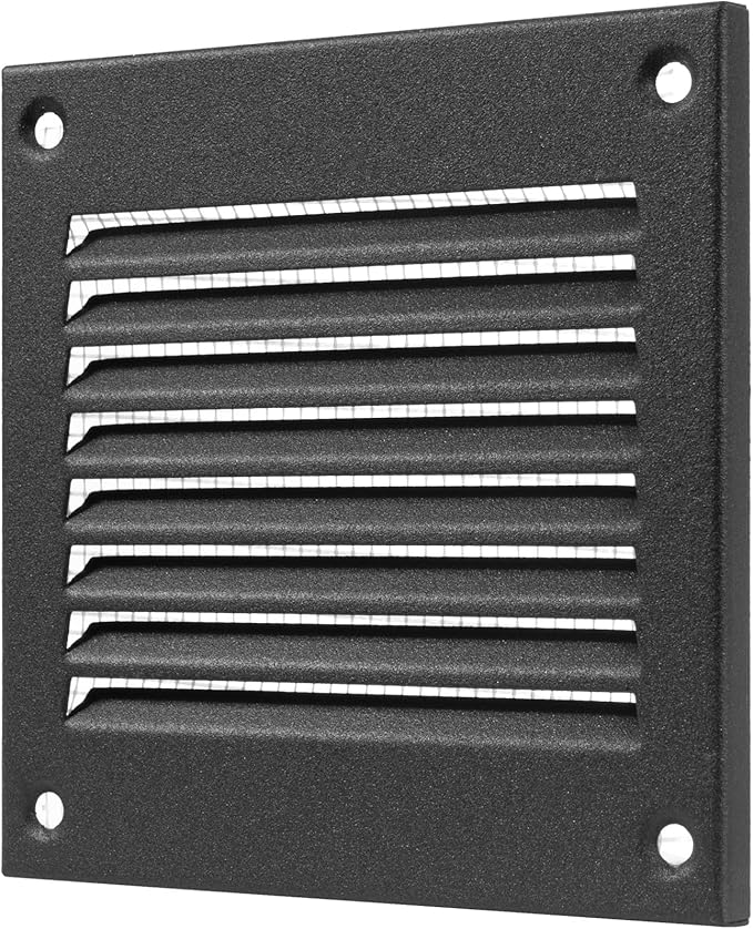 Vent Systems 4'' x 4'' Inch (Overall Dimensions) Pack of 5 - Anthracite - Air Vent Cover Metal Air Return Grill Built-in Pest Guard Screen HVAC Vent Duct Cover for Home Improvement