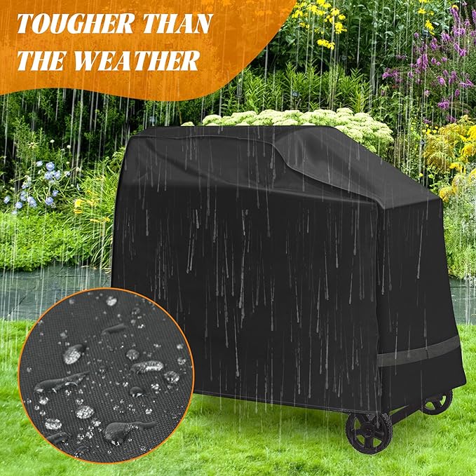 Grill Cover for Traeger Woodridge Accessory Wood Ridge Replacement Parts BAC761 Pellet Smoker Full Length 600D Waterproof Outdoor BBQ Covers Grilling