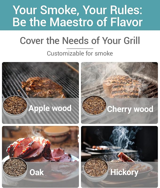 Cold Smoke Generator for BBQ Grills, Hot/Cold Smoker for Cheese, Meat & Fish, Works with Wood Pellets and Chips Cold Smoker and for Creating Your Own DIY Smoking Chamber, Great Gift for Men & Fathers