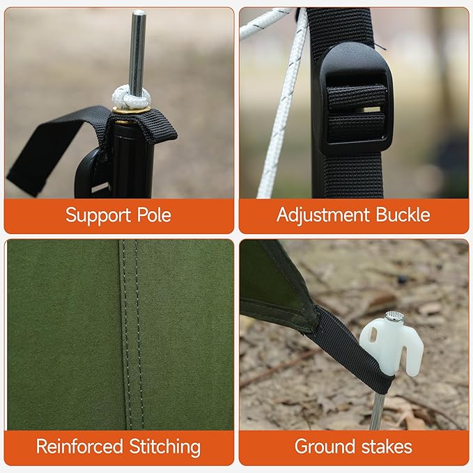 Himalaya Camping Windbreaks Privacy Fence Stove Windshield Shelter Wind Screen Windproof Multifunctional Portable Lightweight for Outdoor Camping (Deep Green)
