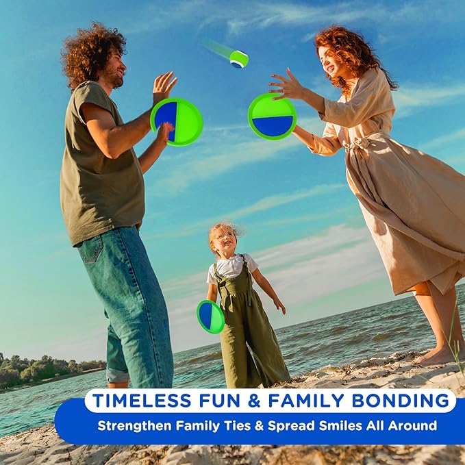 Ayeboovi Toss and Catch Ball Game Outdoor Beach Pool Toys for Kids Games 6 Paddle 3 Balls Pool Beach Lawn Yard Games 3 4 5 6 7 8+ Year Old Toddler Boys Girls Birthday Gift Stocking Stuffers