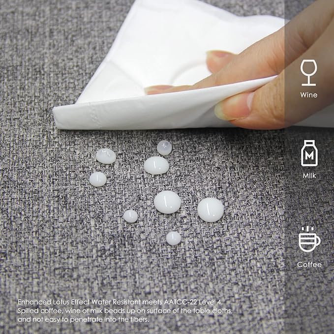BALCONY & FALCON Rectangle Tablecloth Washable Wrinkle Resistant and Water Proof Table Cloth Decorative Linen Fabric Tablecloths for Dining Parties Kitchen Wedding and Outdoor Use (Gray, 57x118)