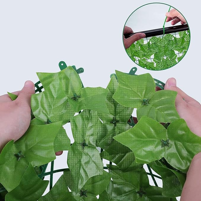 Artificial Ivy Privacy Fence Wall Screen,160x60 in UV-Anti Faux Greenery Backdrop Ivy Vine Leaf Hedges Fence Panels for Patio, Balcony, Garden, Backyard Indoor Outdoor Green Wall Decor