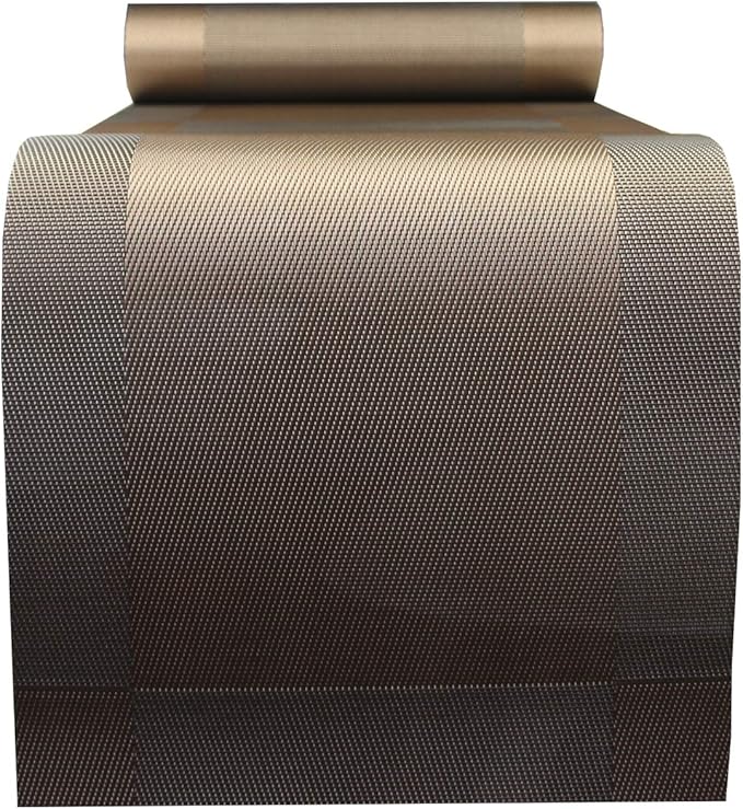 PIGCHCY Elegant Placemats with Matching Table Runner,Durable Cleaning Placemats for Dining Table Sets(6pcs Round Placemats+1pcs Table Runner, Chocolate Brown)