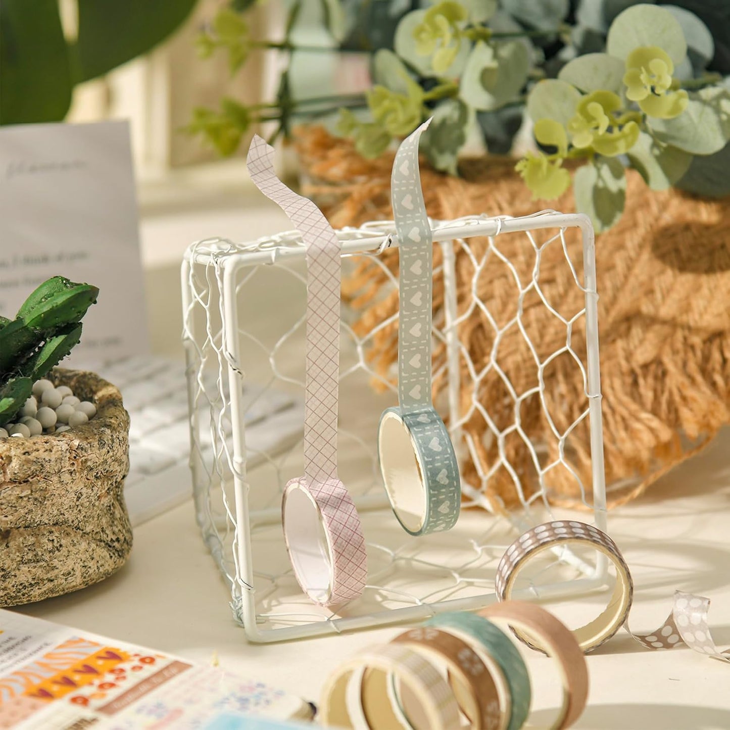 20 Rolls Basic Washi Tape Set Japanese Arts Adhesive Tapes Simple Patterns Decorative Masking Tape Sets for Craft, Kids, Scrapbook, DIY, Gift Wrapping (Style Three)