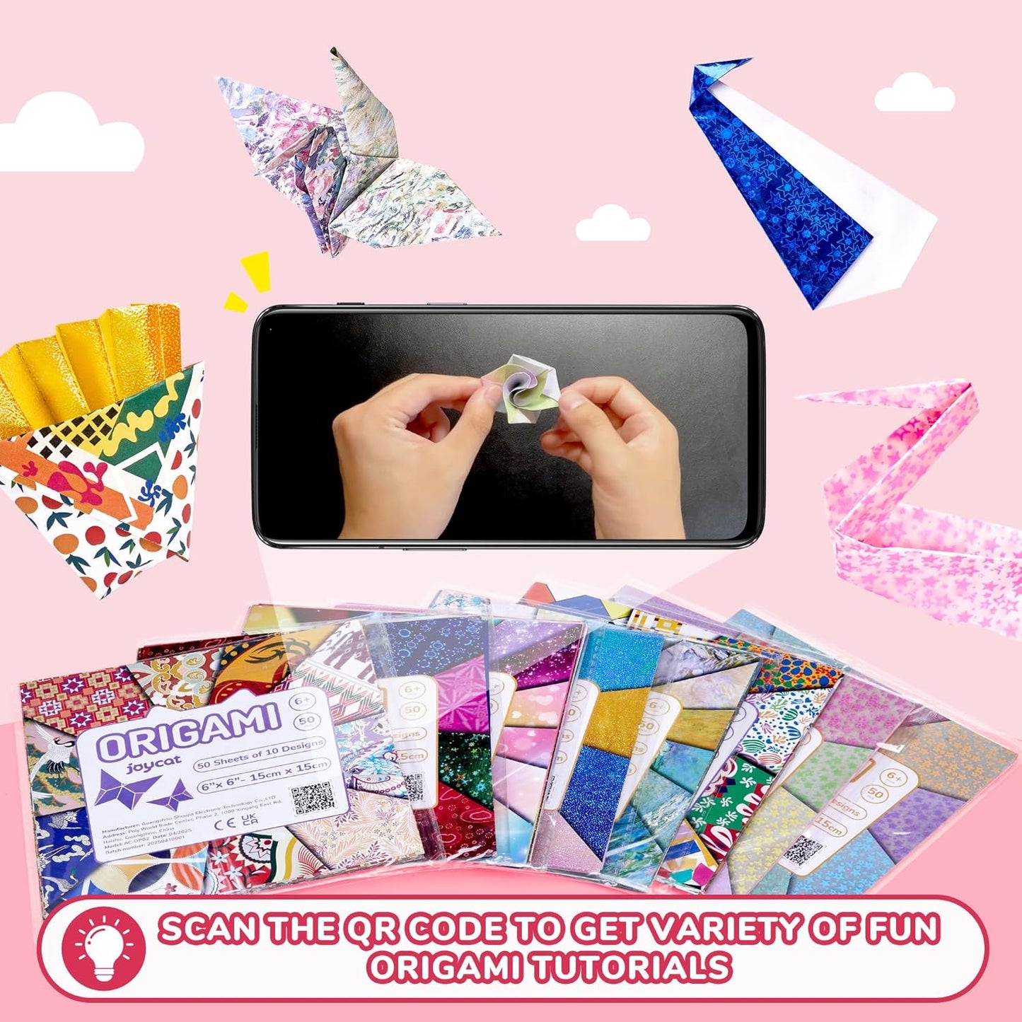 Origami Paper 6x6 Inches, 50 Sheets, Vintage Masterpiece & Impressionist Art, Mondrian Neo-Plasticism & Matisse - Fauvism,Double-Sided Folding Paper for Adult,Kids, Ideal for Scrapbooking, DIY Craft