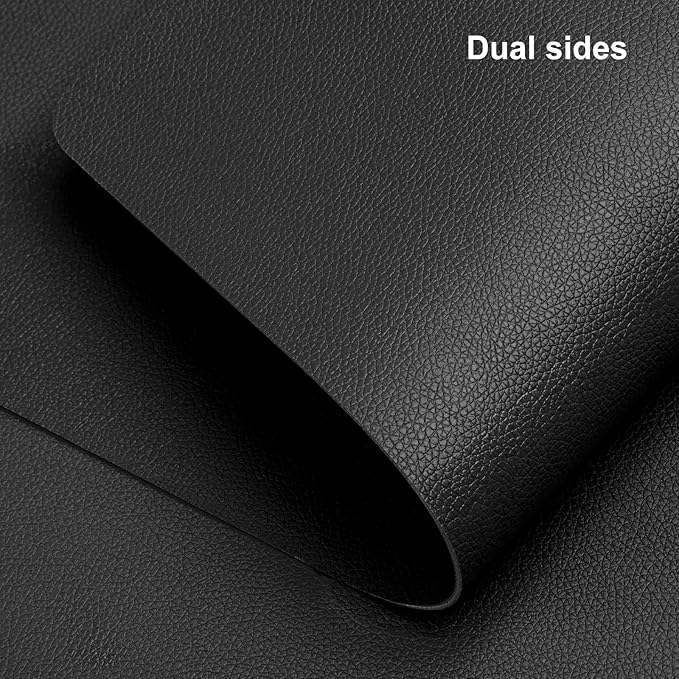 Myir JUN Table Runner Double Sided Vinyl Runner Table 94 Inch Long Runner for Table Washable Waterproof Non-Slip for Home Decorations Black,12 x 94 inch