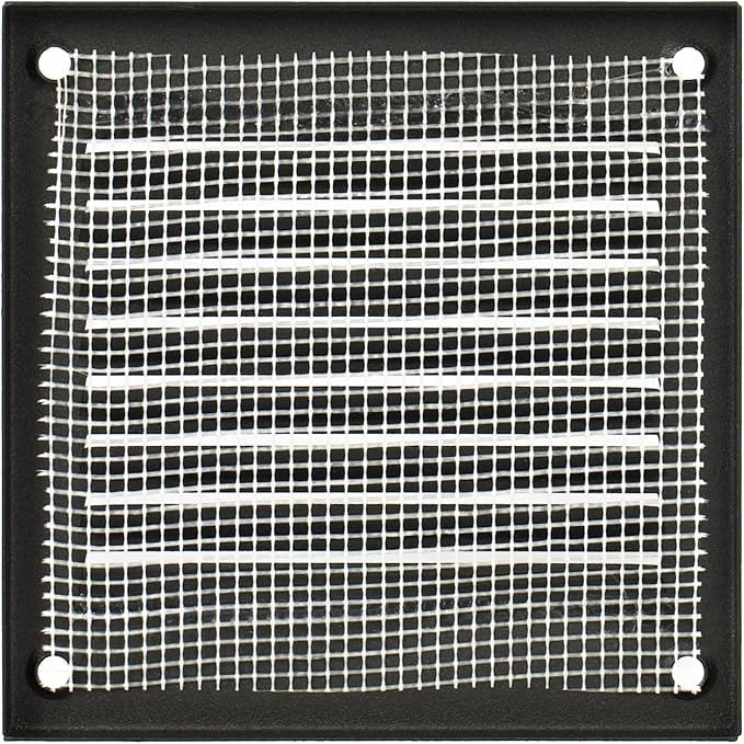 Vent Systems 4'' x 4'' Inch (Overall Dimensions) Pack of 5 - Anthracite - Air Vent Cover Metal Air Return Grill Built-in Pest Guard Screen HVAC Vent Duct Cover for Home Improvement