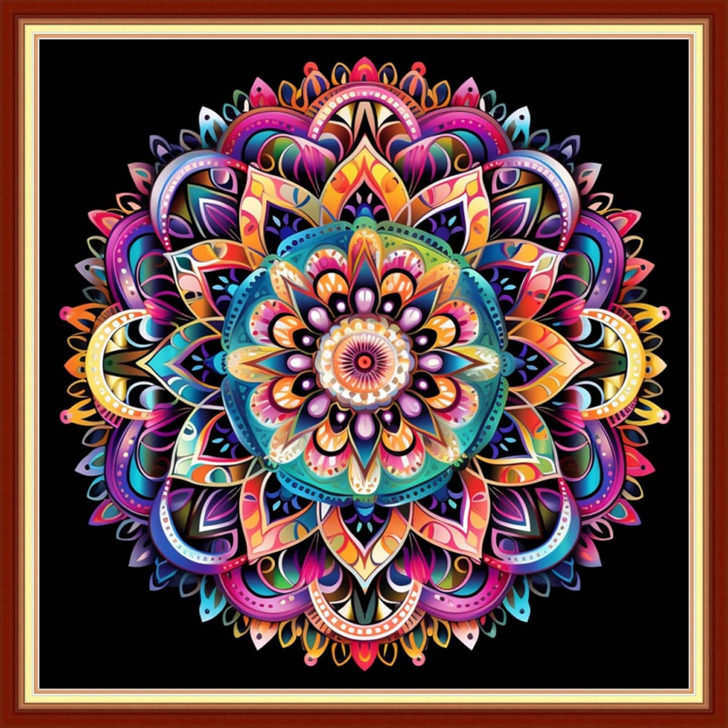 DMCVIVR Stamped Cross Stitch Kits for Adults Beginners Embroidery Kits 11CT Needlepoint Kits Cross Stitch Patterns Embroidery Patterns&Magic Mandala 18x18 inch