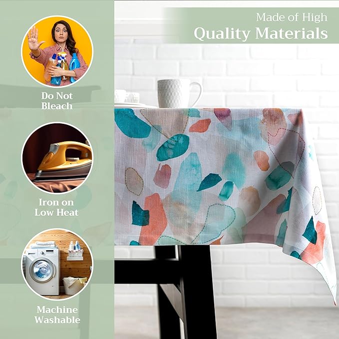 Maison d' Hermine Table Cloth Rectangle Table 100% Cotton 70 x 120 Inches Tablecloth Reusable Decorative for Dining Room, Farmhouse, Home, Party, Festive & Wedding Spring Summer - Summer Picnic