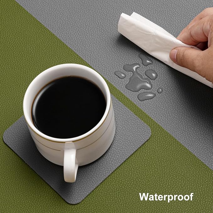 Myir JUN Table Runner Double Sided Vinyl Runner Table 72 Inch Long Runner for Table Washable Waterproof Non-Slip for Home Decorations Gray Green,12 x 72 inch