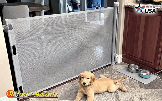 Retract-A-Gate 72" Gray: The Original and only Made in USA Retractable Baby, Dog, & Cat Gate