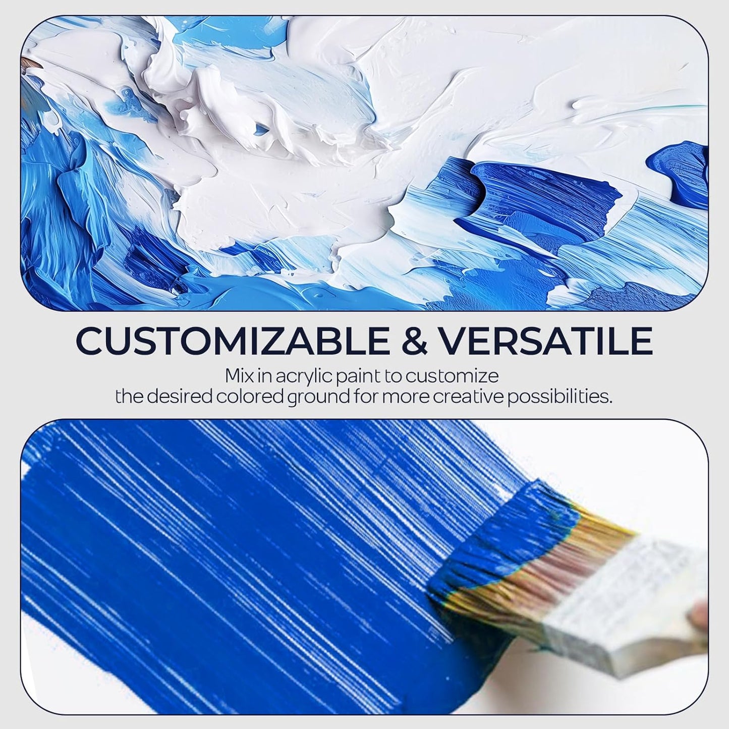 Nicpro White Gesso Primer for Acrylic Painting(28.2 Oz / 513ML), Excellent Coverage, Gesso Surface Prep Medium for Acrylic Paint & Oil Paint, Heavy Gesso Primer for Canvas, Wood, Paper, Plastic