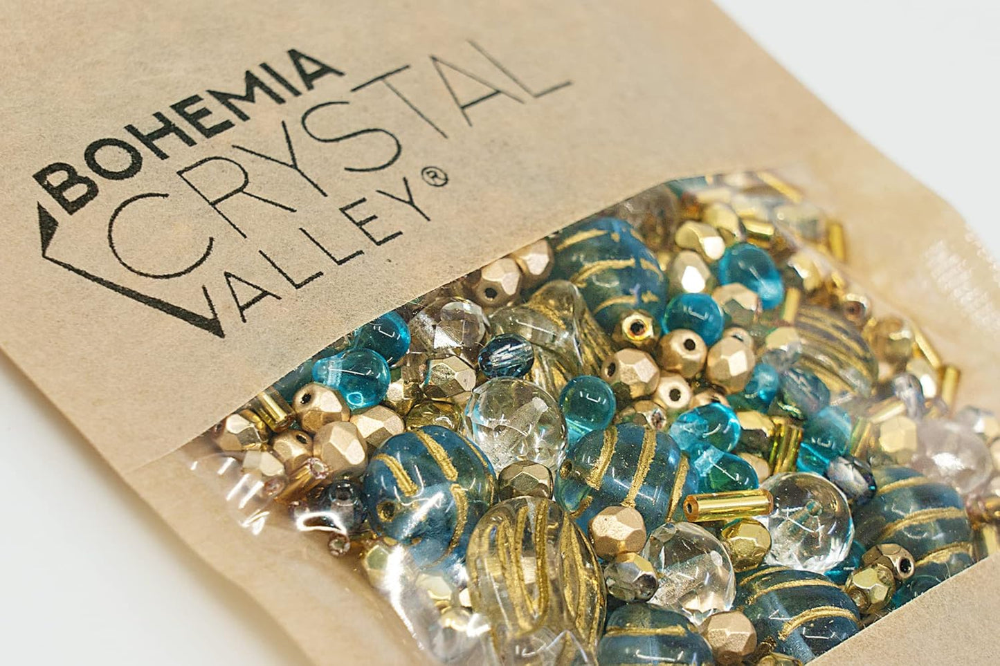 2.1oz (60 g) Mix of Unique Czech Bohemia Glass Pressed Beads, Rocailles, Aztec Pale Gold Crystal, Matte and Glossy, Hand Made BCV