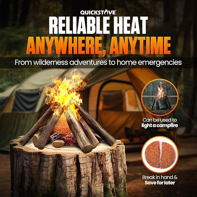 Fire Starters (10 Pack) – Waterproof Emergency Fuel Disks for Camping Essentials, Wood Stove, Fireplace, Fire Pit, Survival Kit, Campfire & Outdoor Accessories
